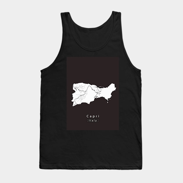 Capri Italy Island Map Tank Top by Robin-Niemczyk